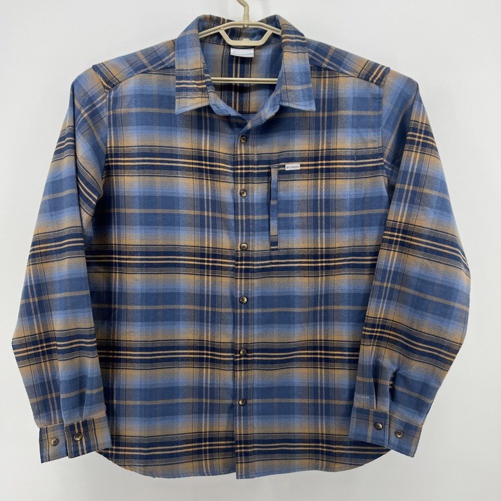 Columbia Omni-Wick Flannel Plaid Long Sleeve Button-Up Shirt w/ Pocket XL